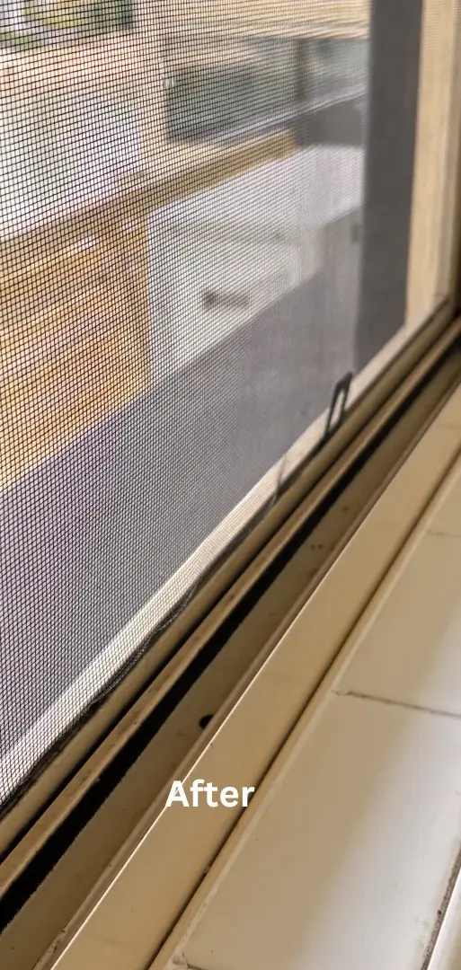 Window track and screen cleaning - after